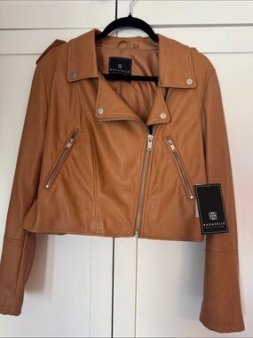 Bagatelle Cognac Leather Moto Jacket